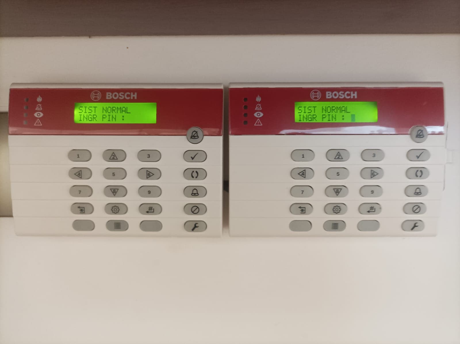 Teclado de control de incendios